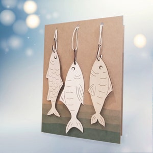 Hooked Fish Ornaments, set of 3