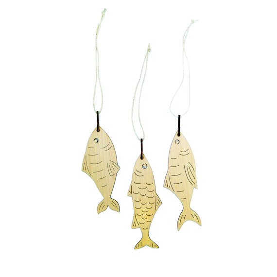 Adornos de pescado con anzuelo juego de - Etsy España