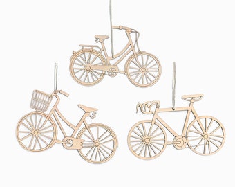 Bicycle Ornaments, set of 3