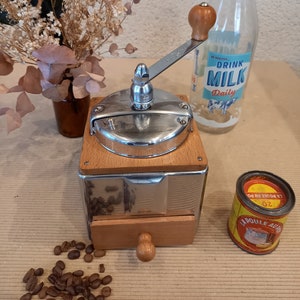 Rare old PEUGEOT steel coffee grinder model PEUGINOX LUXE