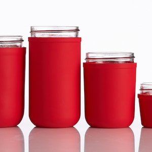 Set of 4 Silicone Mason Jar Sleeves, Insulated Mason Jar Holders, Mason-re Silicone Sleeve, Mason Jar Accessory, Gift for Mason Jar Lover