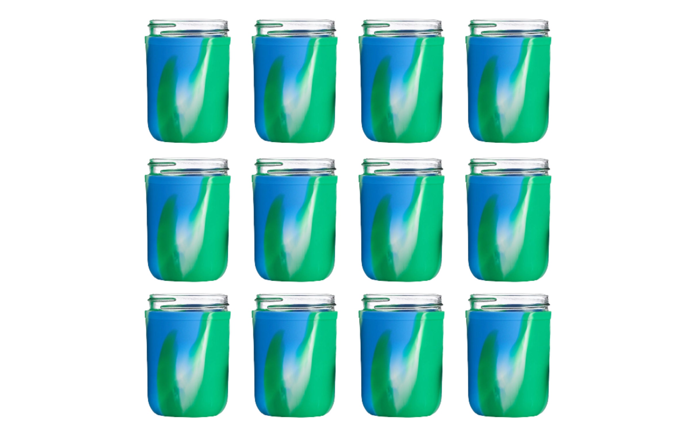 Set of 12 8oz Silicone Mason Jar Sleeves, 8oz Mason Jar, Insulated Mason Jar Holder, Mason-re Sleeves, Mason Jar Accessory, Mason Jar Gift