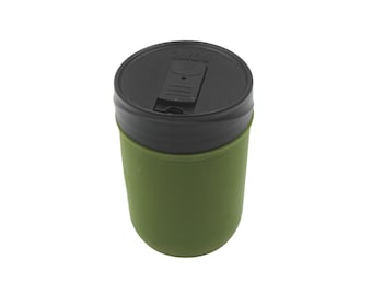 8oz Mason-re To-Go Jar 8oz: Frasco + Manga + Tapa regular para beber en la boca (disponible en muchos colores)