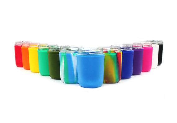 Minliving Silikon-Hülle Für 227 Ml Einmachgläser - 5er Set Rutschfeste Griffe Mit Volumenanzeige
