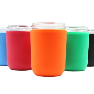 Silicone Sleeve for Wide Mouth Pint Mason Jars; Insulated Mason Jar Holder