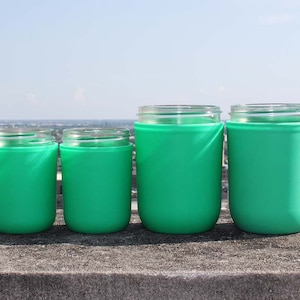 Set of 4 Silicone Mason Jar Sleeves | Insulated Mason Jar Holders