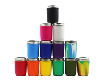 Silicone Sleeve for Regular Mouth 8oz Mason Jars, Insulated Mason Jar Holder, Dishwasher & Microwave Safe Mason Jar Sleeve, Jar Accessory