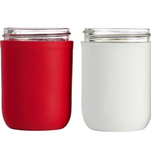 Valentine's Day Set of Two 16oz Silicone Mason Jar Sleeves, Insulated Mason Jar Holders, Mason Jar Accessory, Gift for Mason Jar Lover