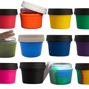 Set of TWELEVE 4oz Re:stash Jars, Eco-Friendly Child-Resistant Stash Jar, Smell Proof, Drop Proof, Cute Pot Jar, Child Proof Jar