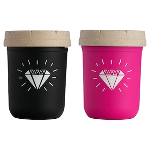 Valentine's Day Stash Jar Set, Set of 2 8oz Diamond Re:stash Jars, Eco-Friendly Child-Proof Stash Jar, Smell Proof, Drop Proof, Stoner Gift