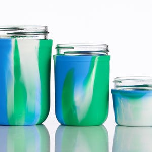 Set of 3 Silicone Mason Jar Sleeves, Insulated Mason Jar Holders, Mason-re Silicone Sleeve, Mason Jar Accessory, Gift for Mason Jar Lover