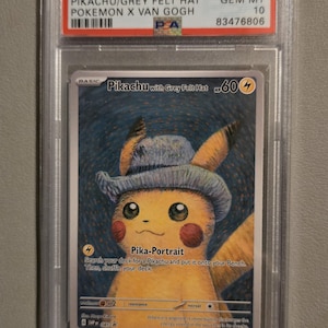 Charizard PSA 10 Proxy Slab Graded Card Gem Mint High-Quality Collectible Pikachu Van Gogh