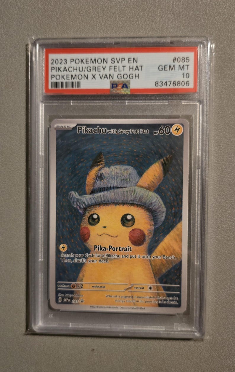 Charizard PSA 10 Proxy Slab Graded Card Gem Mint High-Quality Collectible Pikachu Van Gogh