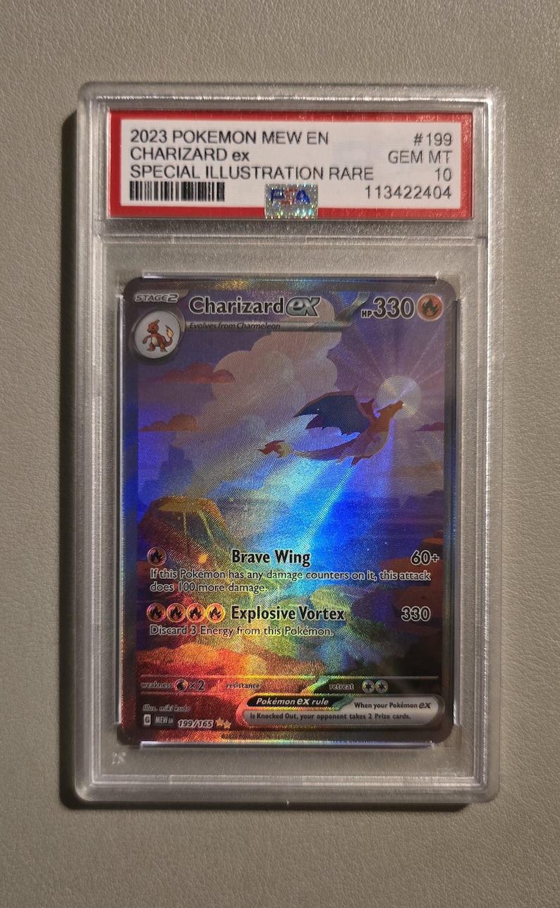 Charizard PSA 10 Proxy Slab Graded Card Gem Mint High-Quality Collectible Charizard 151