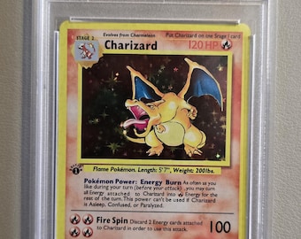 Charizard PSA 10 Proxy Slab Graded Card Gem Mint - Coleccionable de alta calidad