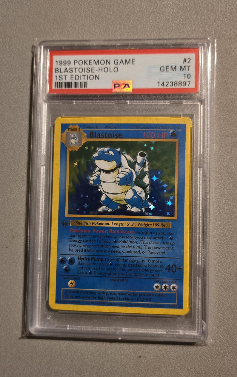 Charizard PSA 10 Proxy Slab Graded Card Gem Mint High-Quality Collectible Blastoise 1999