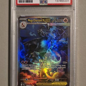 Charizard PSA 10 Proxy Slab Graded Card Gem Mint High-Quality Collectible Mega Charizard Ex X