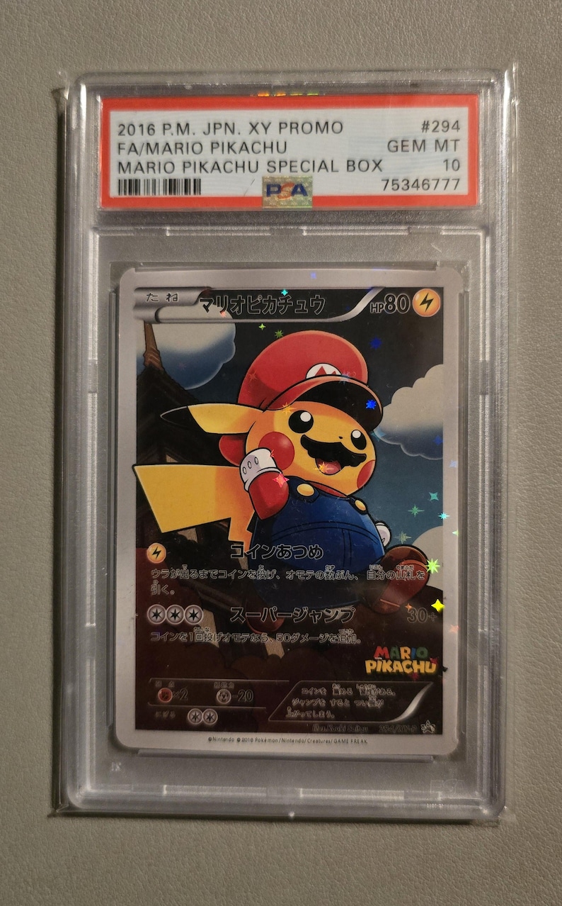 Charizard PSA 10 Proxy Slab Graded Card Gem Mint High-Quality Collectible Mario Pikachu
