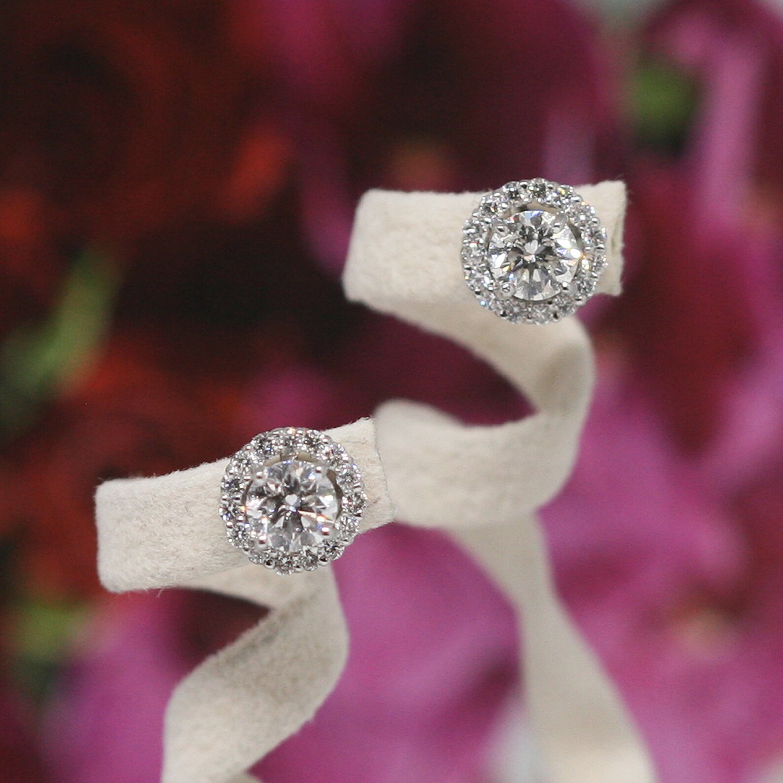 Halo Diamond Stud Jacket Earrings 14k White Gold .30 cts | Etsy