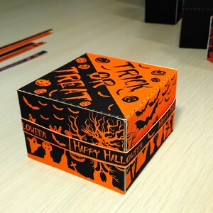 PDF Halloween Gift Box Unique Halloween Treat or Trick Box, Printable ...