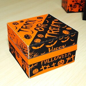 PDF halloween gift boxes 2&quot;x2&quot; and 3&quot;x3&quot; instant download Halloween party favor box halloween haunted house treat box printable  candy box