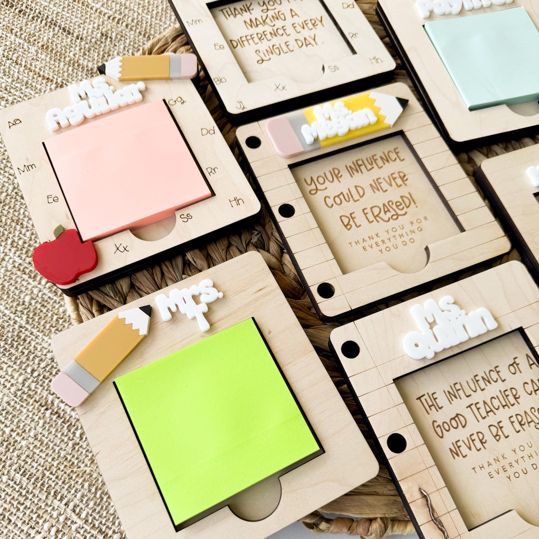 End of Year Teacher Gift, Personalized Note Pad Holder, Last Day School ...