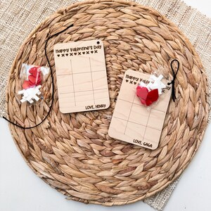 Tic Tac Toe Kids Valentine&#39;s Day Cards | Class Valentine Party Gifts | Color Acrylic Laser | Physical Product | Valentines Party Favors