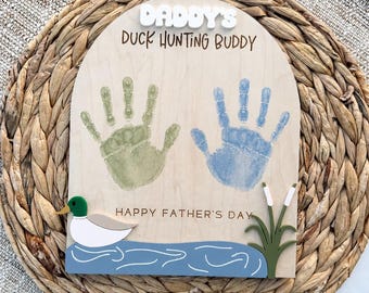Duck Hunting Handprint Sign, Father’s Day Gift, Outdoor Keepsake from Kids