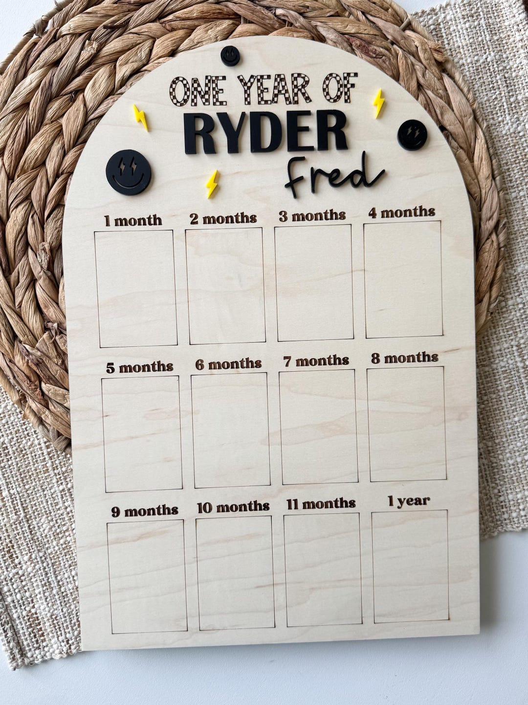 One Year of Photos Milestone Board – Custom First Birthday Photo ...