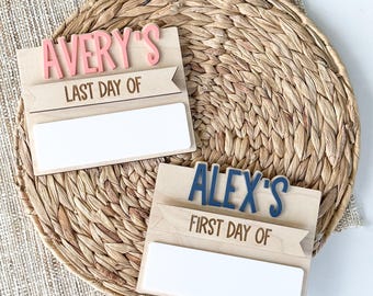 Back to School Sign | Personalized First & Last Day School Board | Dry Erase Keepsake