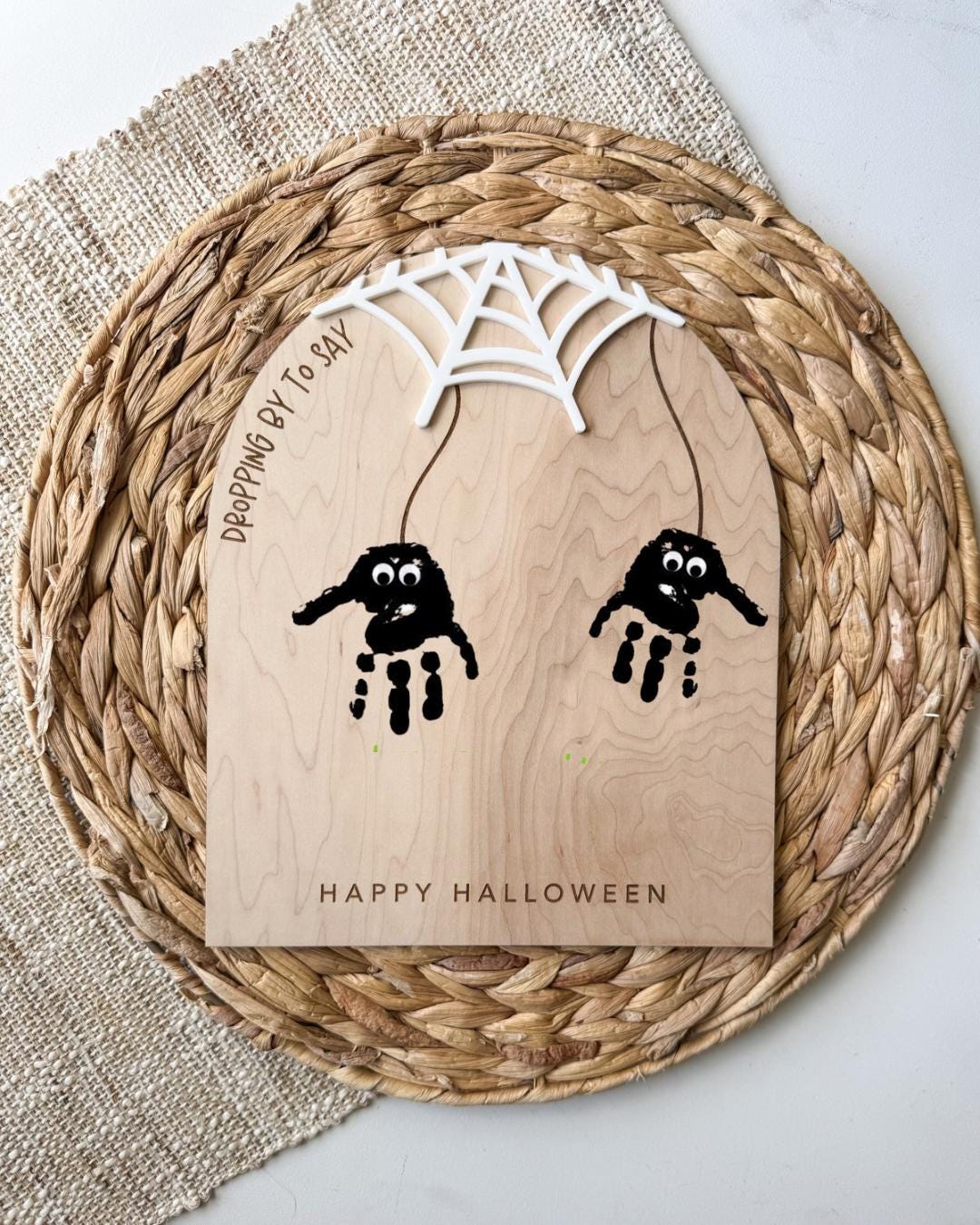 Halloween Handprint Spider Keepsake – Customizable Wooden Sign - Etsy