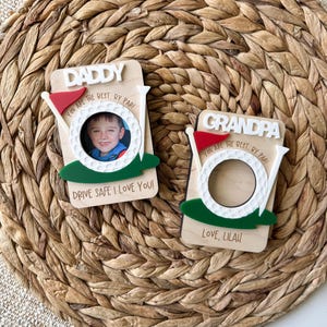 Fathers Day Gift | Custom Visor Clip | Photo Fridge Magnet | Golf Gift Dad | Personalized Picture Frame | grandpa papa