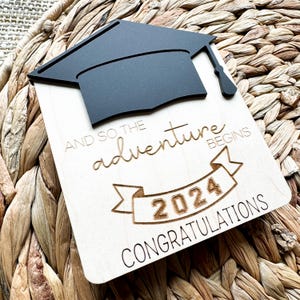 Wooden graduation money card box — college graduate gift for class of 2026
