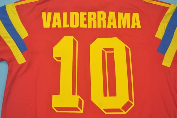 Colombia 1990 Valderrama World Cup Retro Soccer Jersey Classic 