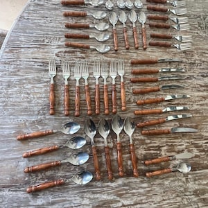 Vintage bestickset i rostfritt stål från 1970-talet, Old Homestead, 49 delar