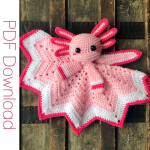 Azolla the Axolotl Lovey crochet pattern - PDF Instant Download