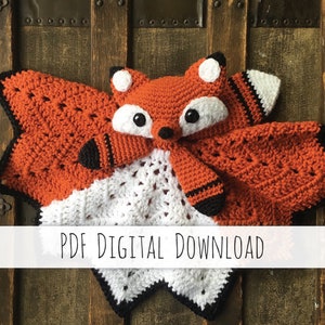 Acorn the Fox Lovey crochet pattern - standard version - PDF Instant Download