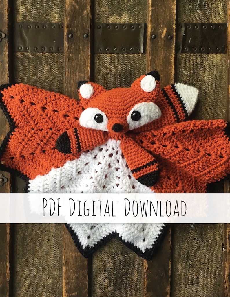 Acorn the Fox Lovey crochet pattern standard version PDF Instant Download image 1