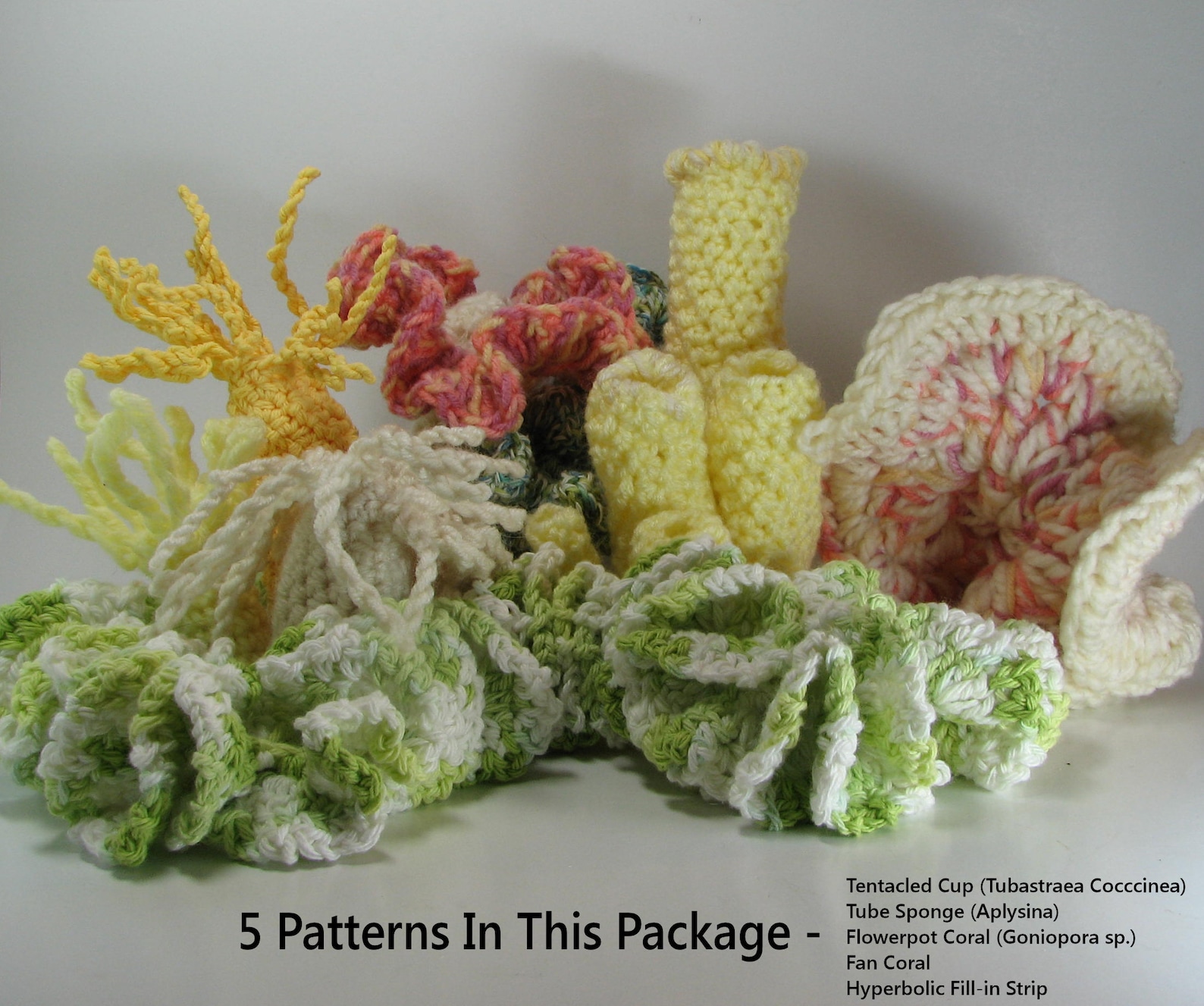 5 Coral Reef Crochet Patterns Amigurumi Hyperbolic All for One Etsy