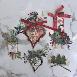 Grupos navideños para álbumes de recortes, diarios basura, creación de tarjetas, collages, etc. Hechos a mano por mí, no hay dos iguales, v2