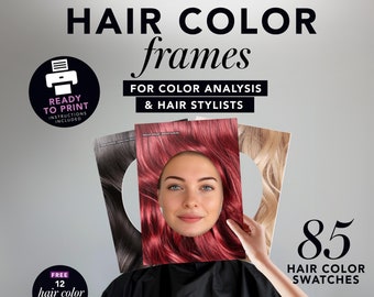 Hair Color Analysis Frames | Salon Hair Stylist Tool (Printable)