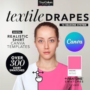 Color Analysis Drapes Canva Templates Color Analysis Kit Swatches Canva Color Seasons Textile Drapes Mockup