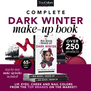 Deep Winter Make-up Guide Lipstick Dark Winter Make-up Winter Blush Highlighter Cool Toned Winter Eyeshadow Nail Polish Make-up Artist Guide