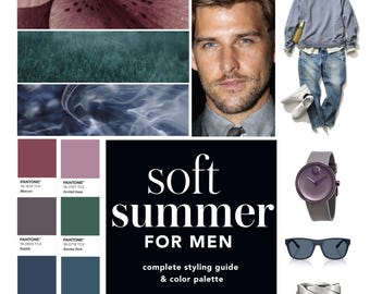 Soft Summer Color Analysis for Men – Color Palette, Wardrobe & Style Guide, Gift for Him