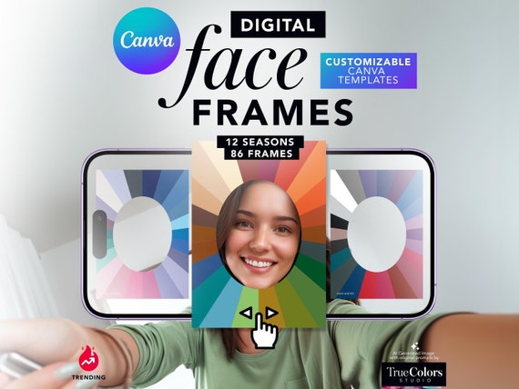 Color Analysis Canva Frames Templates Seasonal Virtual Frames Canva Personal Stylist Digital Templates for Virtual  Color Analysis