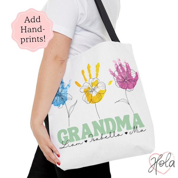 Best Selling Of Month 0324 Custom Grandma Tote Bag With Grandkids