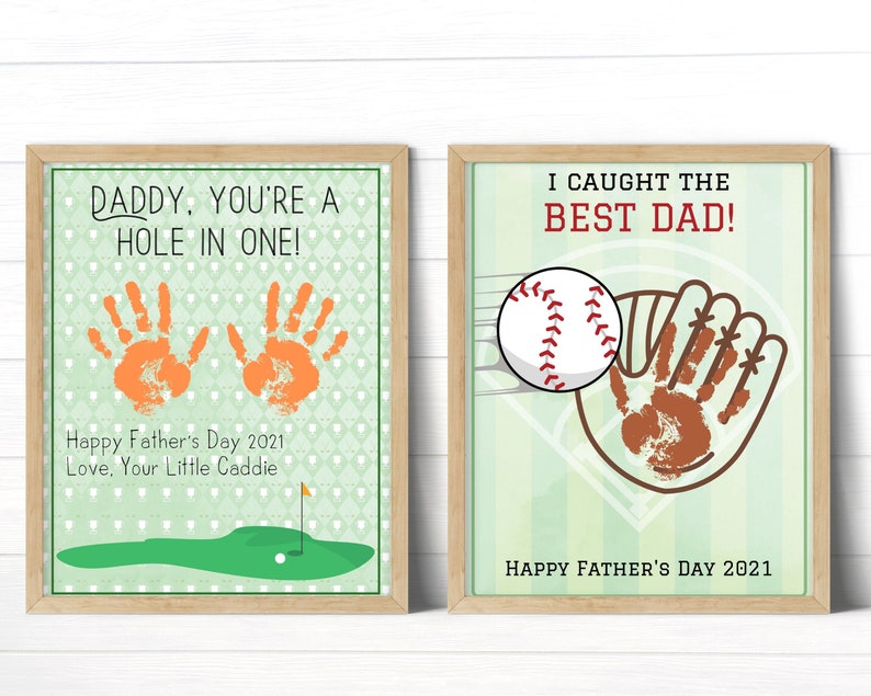 Fathers Day Printable Handprint Art Sports Gifts for Dad Etsy