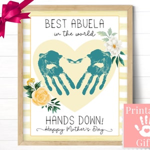 Abuela Mother’s Day Gift, Handprint Art for Grandma in Spanish, Personalized Card from Kids