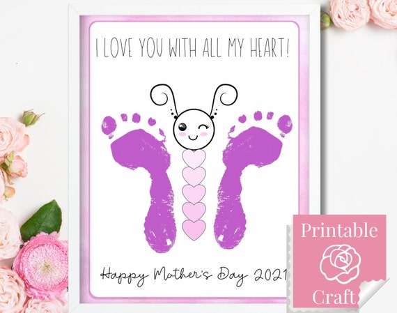 Mothers Day Crafts For Kids Toddler Footprint Gift