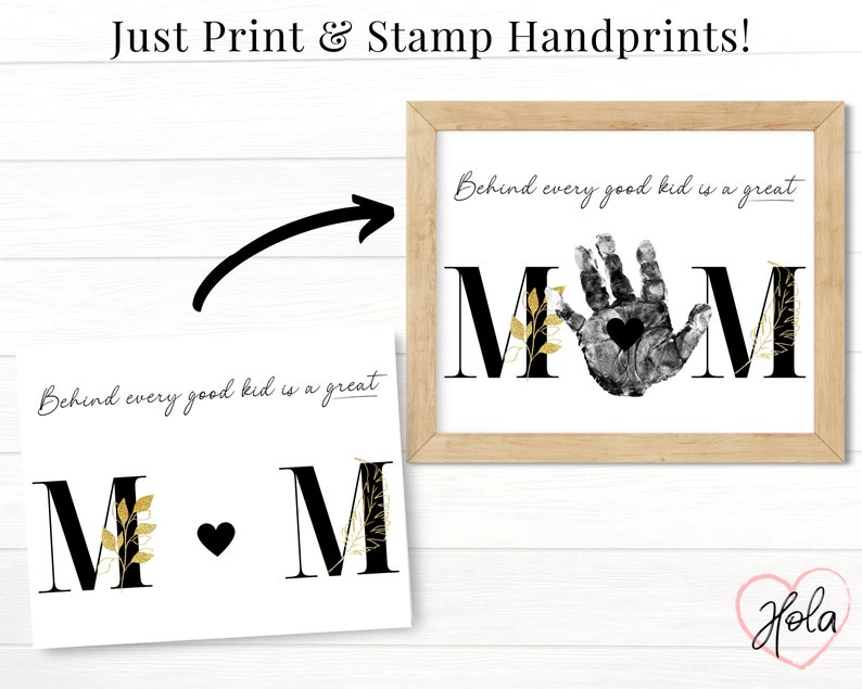 Printable Handprint Gift for Mom With Quote Personalized Card Etsy